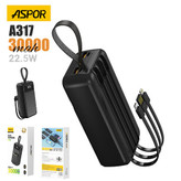 پاوربانک ASPOR مدل A317 ظرفیت ۳۰ هزار میلیآمپر